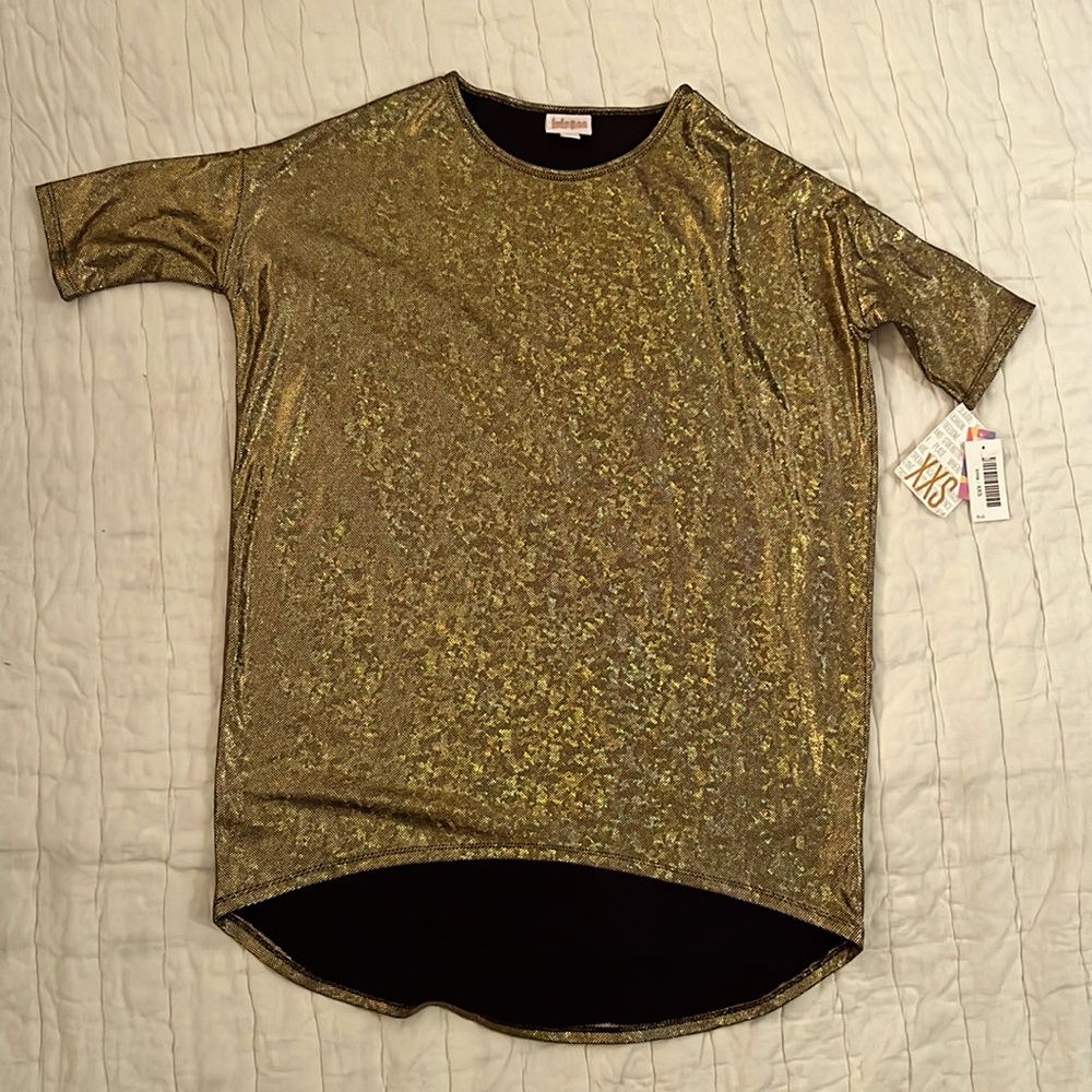 Gold foil Irma top